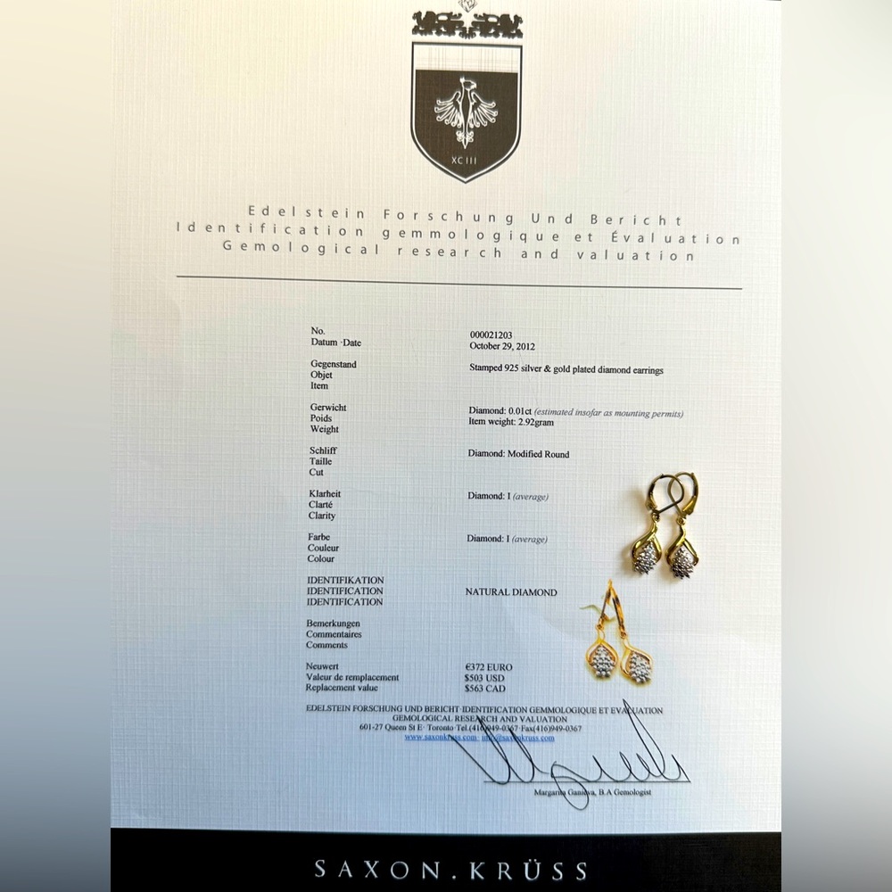 Elegant Plated Gold and Silver Diamond Drop Earrings